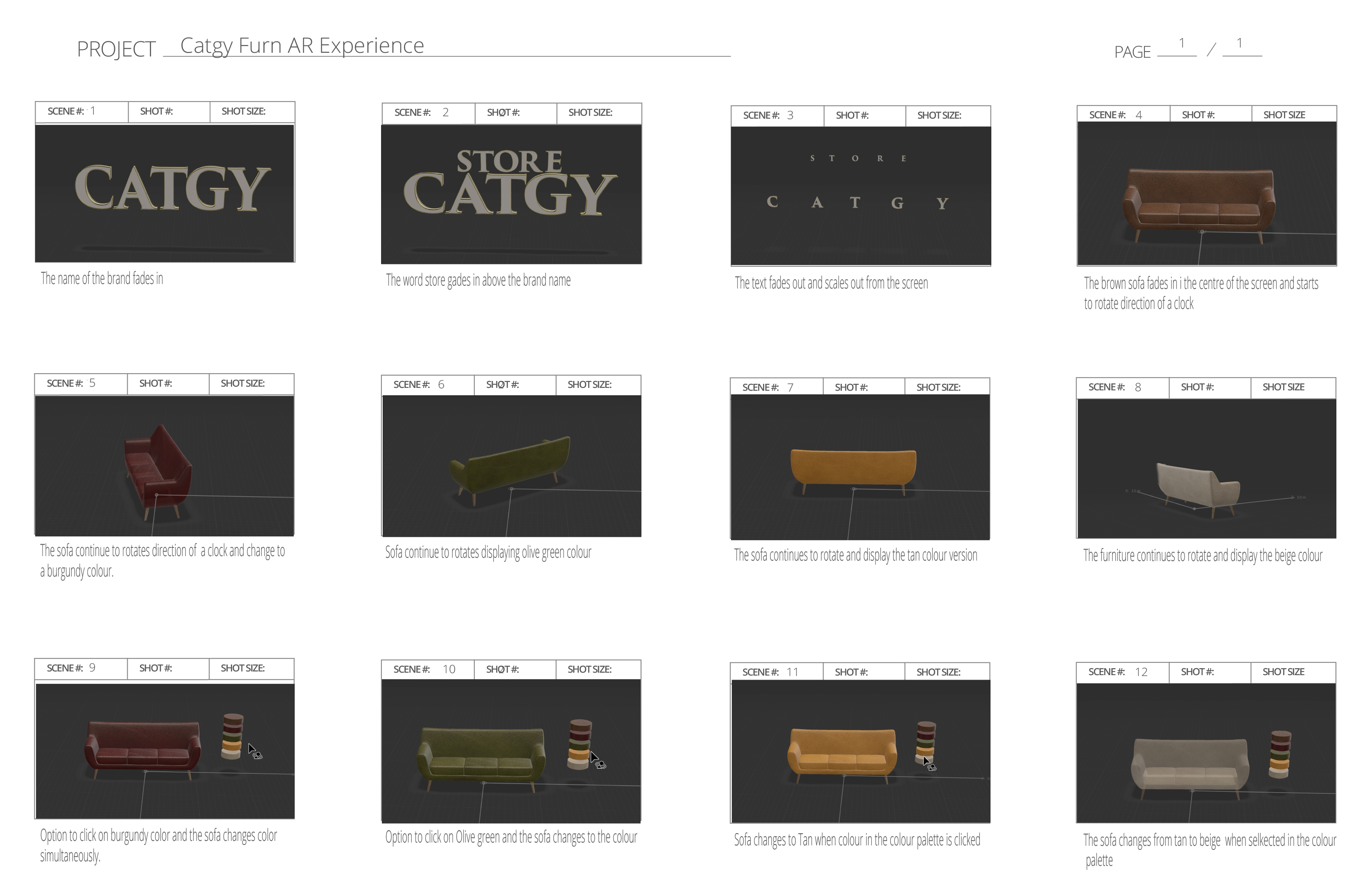 Furniture App storyboard