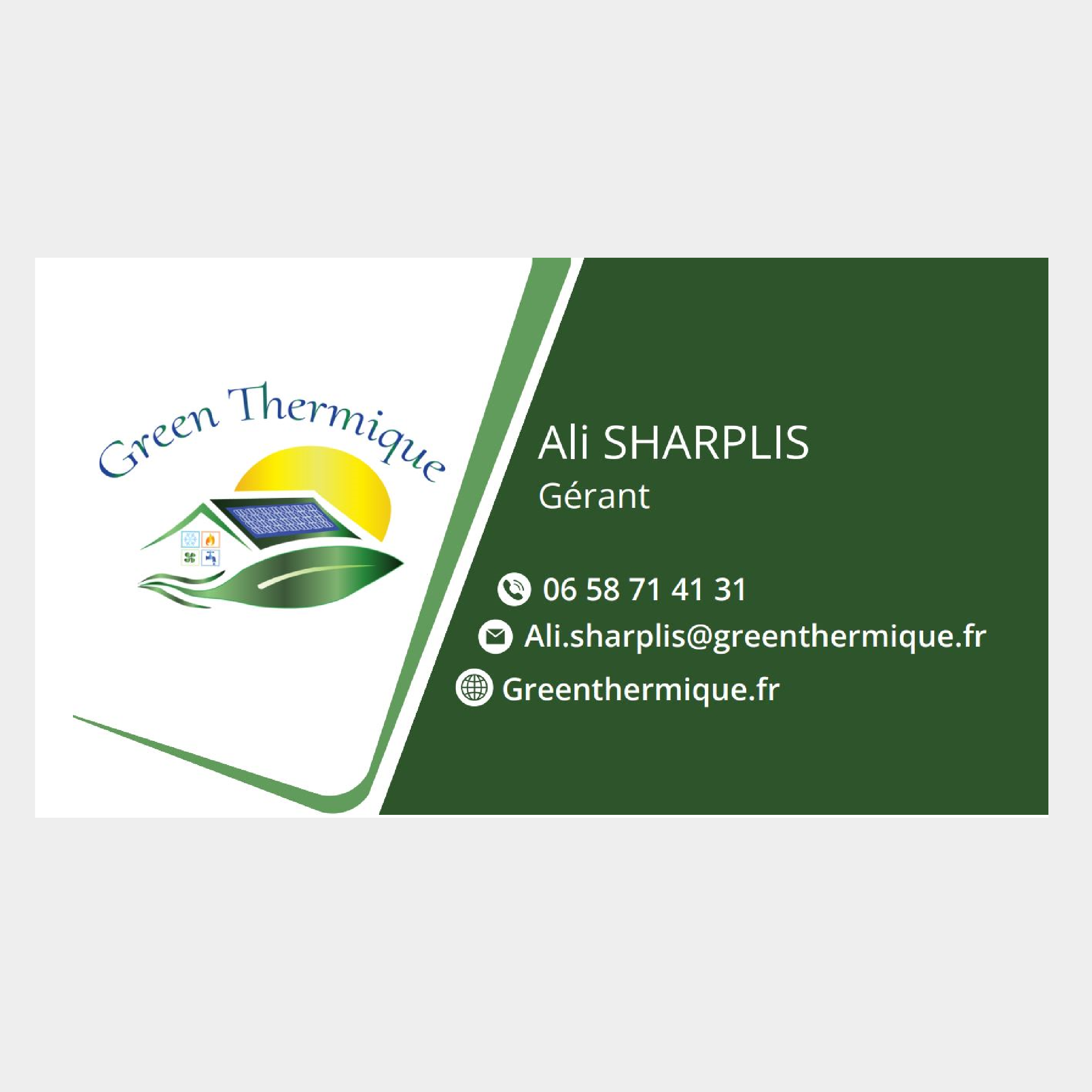 Green Thermique Business card front face